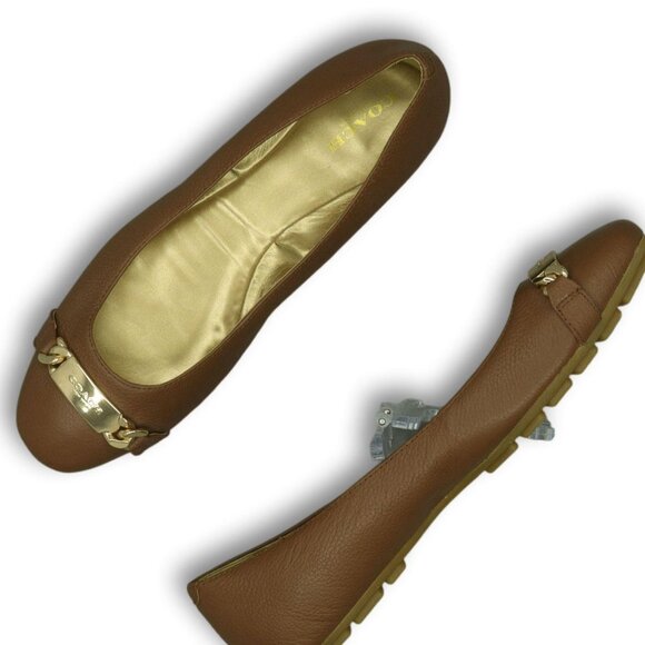 EUC Coach Bianca Brown Leather Round Toe Slip-On Ballet Flats EU 38 - Picture 5 of 7